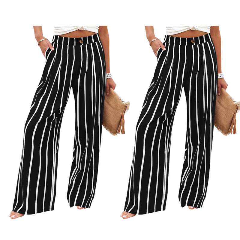 Dames hoge taille wijde pijpen casual broek