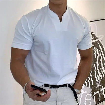 ⏰ Nu slechts 50% korting! 💎 Heren Gentlemans Zakelijke Korte Mouwen Fitness T-shirt