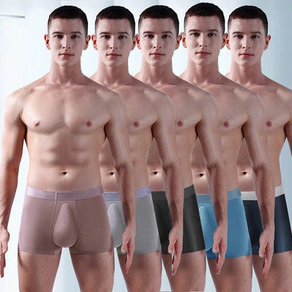 Herenboxers met organische latex ondersteuningszak.
