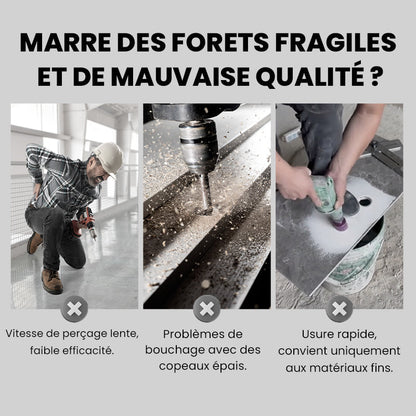 🔥Vente à chaud - 49 % de réduction🔥Kit de Forets Excentriques Dentelés à 4 Cannelures Haute Résistance