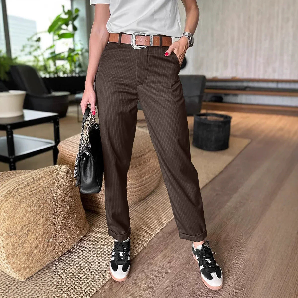 🔥 Must-Have! Rechte Blazerbroek met Hoge Taille – Stijlvol & Comfortabel 🍃