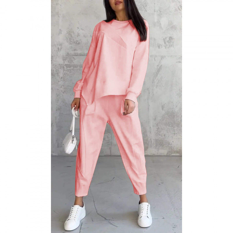 ⏰ Now only 50% off!🔥Women's Irregular Hem Top & Casual Pants Set