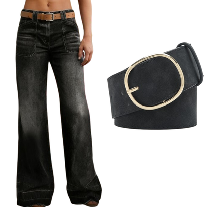 🎉Nieuwjaars Cadeau 50% KORTING!👖Retro Flare Jeans Dames – Slank Effect, Comfortabele Stretch & Utilitaire Zakken!