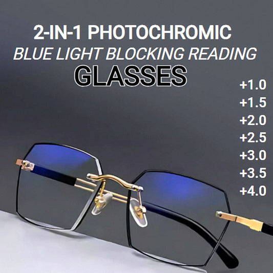 🖤2-in-1 Photochromic Blue Light Blocking Reading Glasses