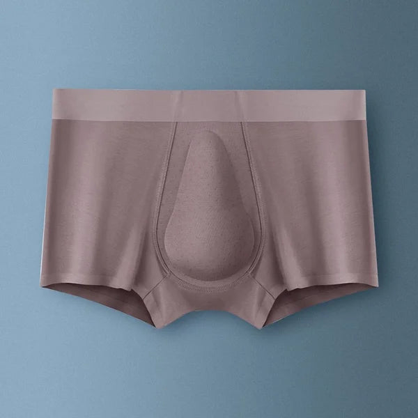 Herenboxers met organische latex ondersteuningszak.