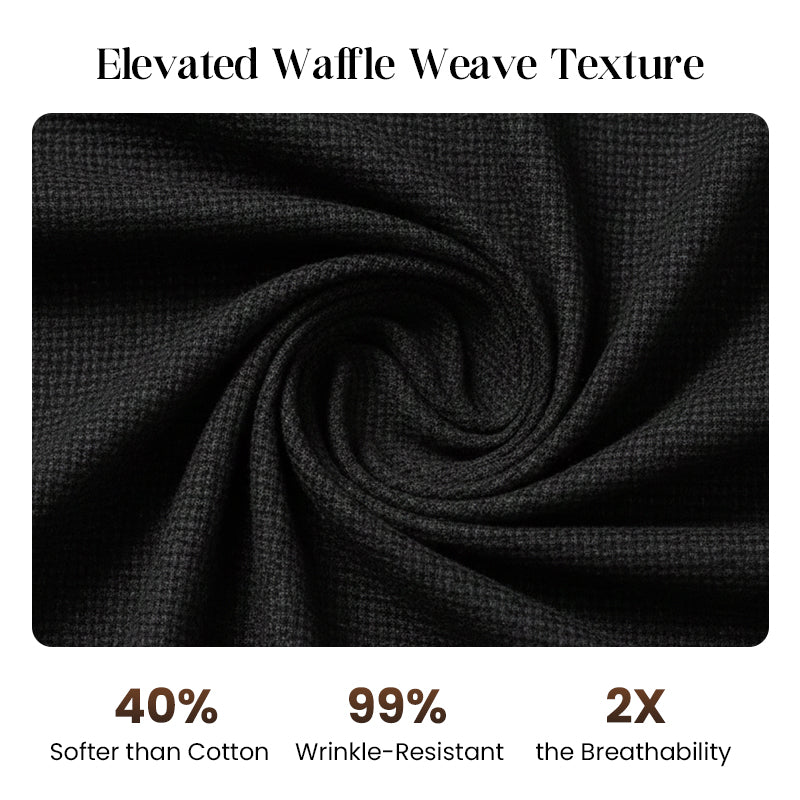 ⏳Tijdelijke aanbieding⏰ Casual tweedelig herenpak bestaande uit een wafelgebreid overhemd en een broek