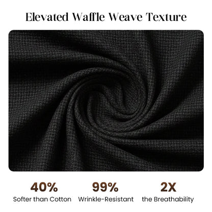 ⏳Tijdelijke aanbieding⏰ Casual tweedelig herenpak bestaande uit een wafelgebreid overhemd en een broek