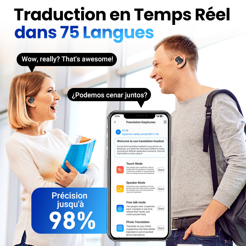 🔥NEW HOT SALE🎧Écouteurs de Traduction Intelligente sans Fil Bluetooth