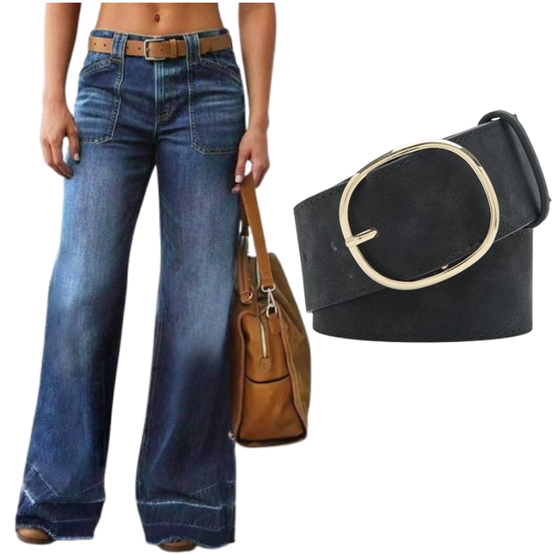 🎉Nieuwjaars Cadeau 50% KORTING!👖Retro Flare Jeans Dames – Slank Effect, Comfortabele Stretch & Utilitaire Zakken!