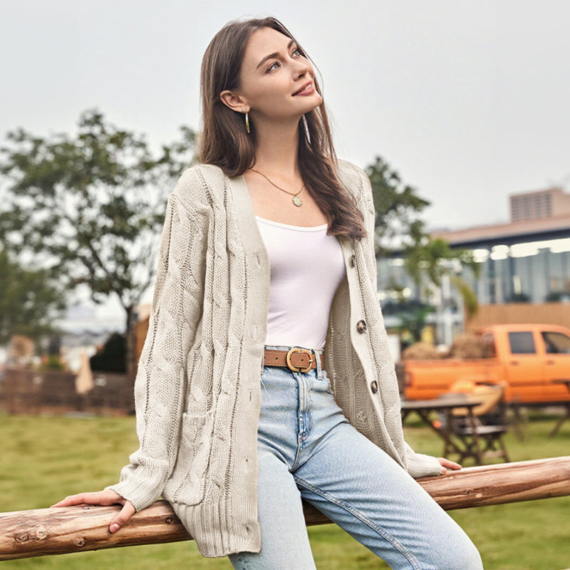 Vroege lente halflange gebreide trui voor dames🧥—Perfect om over T-shirts of onder jassen te dragen, ideaal voor zowel op kantoor als tijdens brunchafspraakjes💼