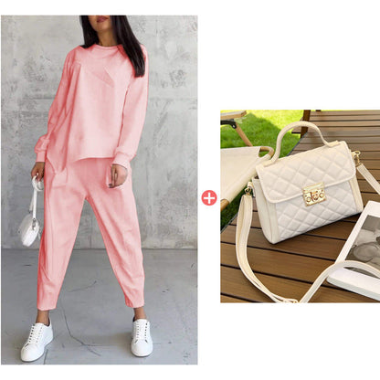 ⏰ Now only 50% off!🔥Women's Irregular Hem Top & Casual Pants Set