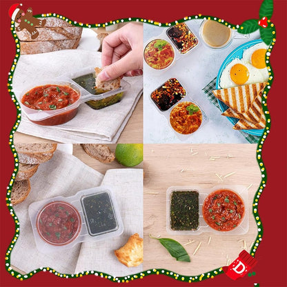 🔥VENTE CHAUDE 50 % DE RÉDUCTION🔥Contenants à collation à double compartiment avec couvercles