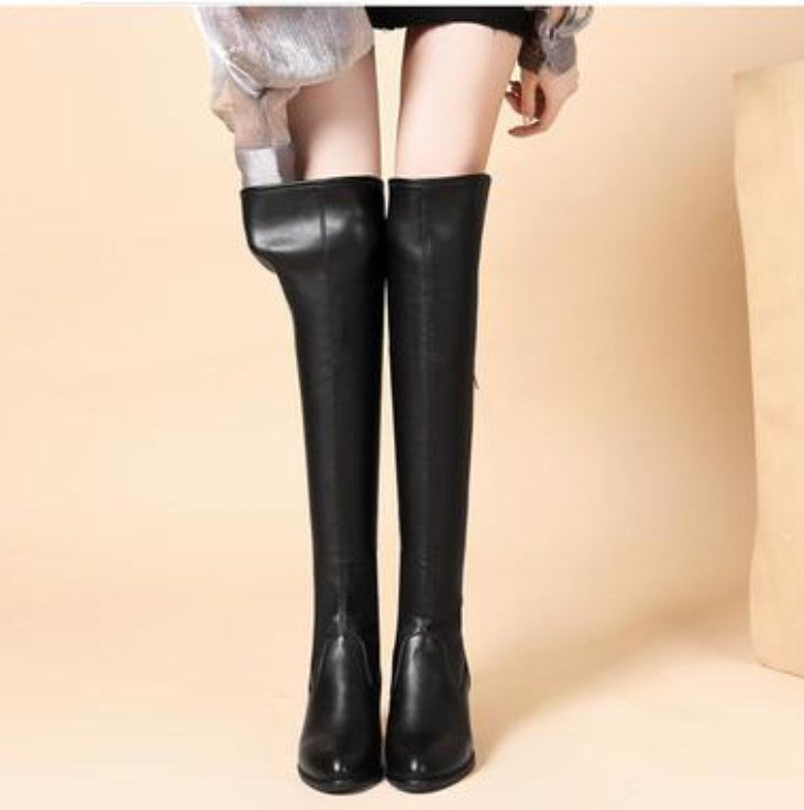 51%OFF✨Série Automne et Hiver✨Bottes en cuir chaudes à haute élasticité pour femmes✨Amincissantes