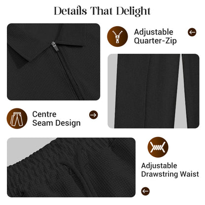 💥 Men’s Waffle Knit Sweatshirt & Straight-Leg Pants Set – Cozy, Breathable & Effortlessly Stylish 👕👖