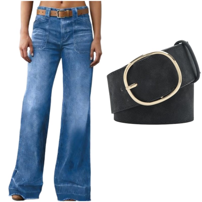 🎉Nieuwjaars Cadeau 50% KORTING!👖Retro Flare Jeans Dames – Slank Effect, Comfortabele Stretch & Utilitaire Zakken!
