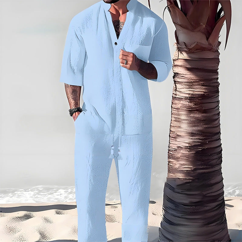 🌿2026 Hot Sale💧Tweedelige katoenen set voor heren: top en broek