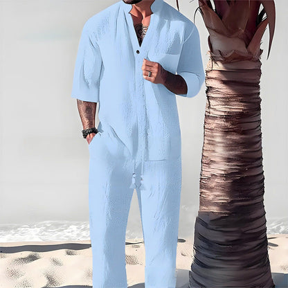 🌿2026 Hot Sale💧Tweedelige katoenen set voor heren: top en broek