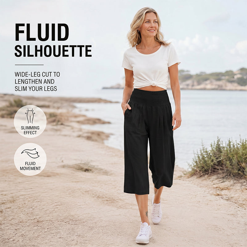 ⏰🔥 TIJDELIJK 50% KORTING! 👖 Lichtgewicht cropped broek voor dames met elastische taille (S-3XL) – Comfortabel, soepel vallend & perfect voor casual zomeroutfits ✨🌿