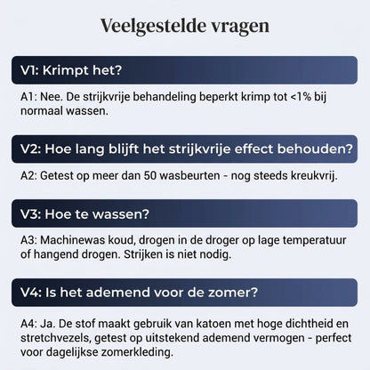 👔⚡| Strijkvrije herenoverhemden – Niet strijken, kreukvrij en comfortabel de hele dag!