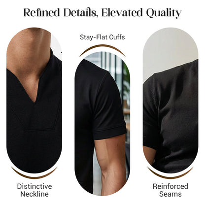 ⏰ Nu slechts 50% korting! 💎 Heren Gentlemans Zakelijke Korte Mouwen Fitness T-shirt