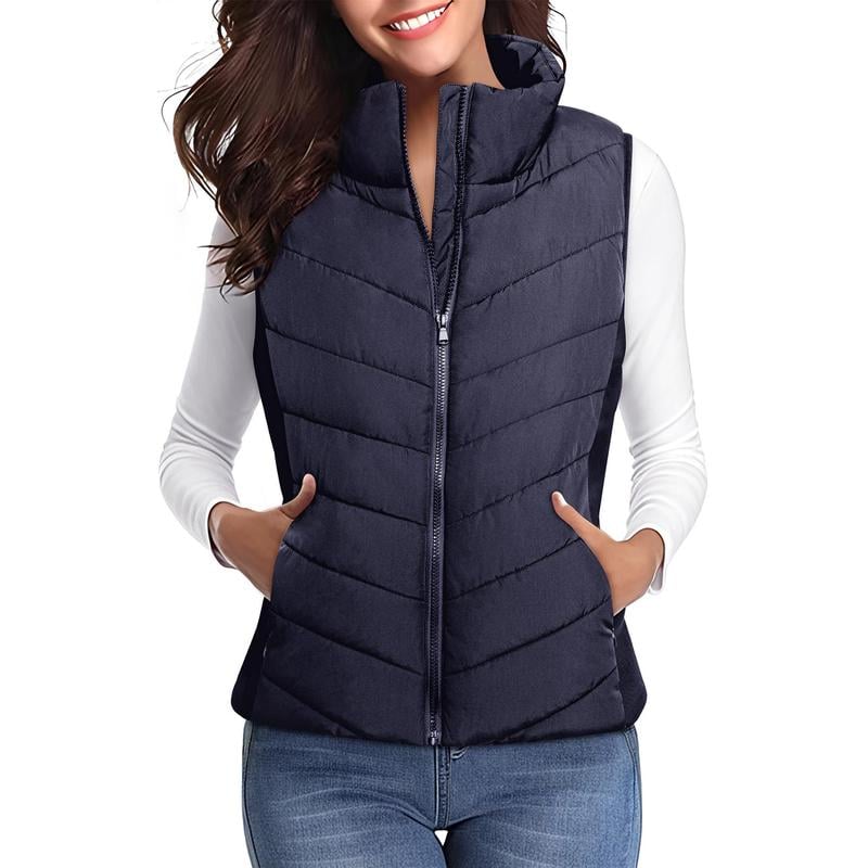 💖SOLDES 50 % DE RÉDUCTION✨️Gilet matelassé sans manches à fermeture éclair pour femme💗-Confortable sans être encombrant
