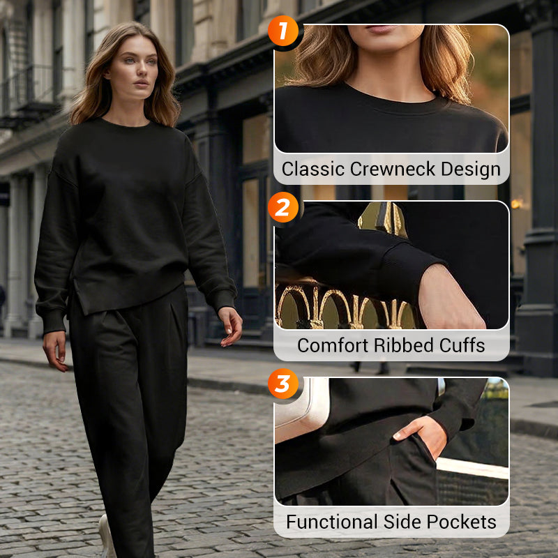 ⏰ Now only 50% off!🔥Women's Irregular Hem Top & Casual Pants Set