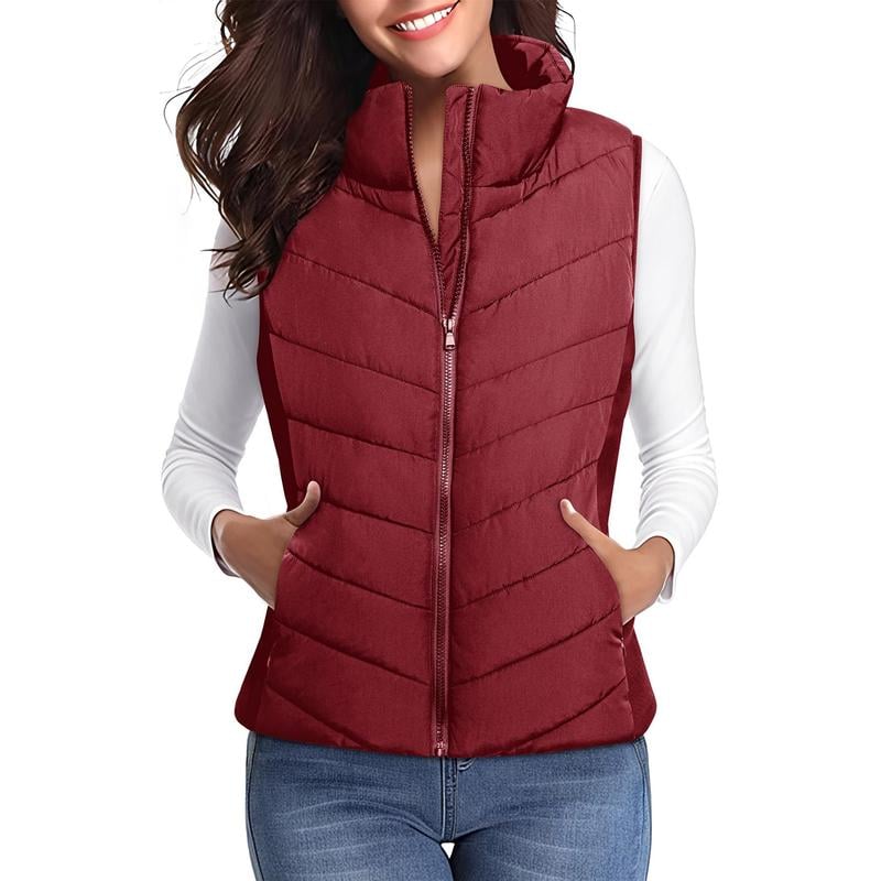 💖SOLDES 50 % DE RÉDUCTION✨️Gilet matelassé sans manches à fermeture éclair pour femme💗-Confortable sans être encombrant