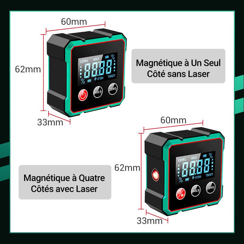🔥Vente à chaud 61% de réduction🔥Détecteur d'angle numérique magnétique avec laser électronique