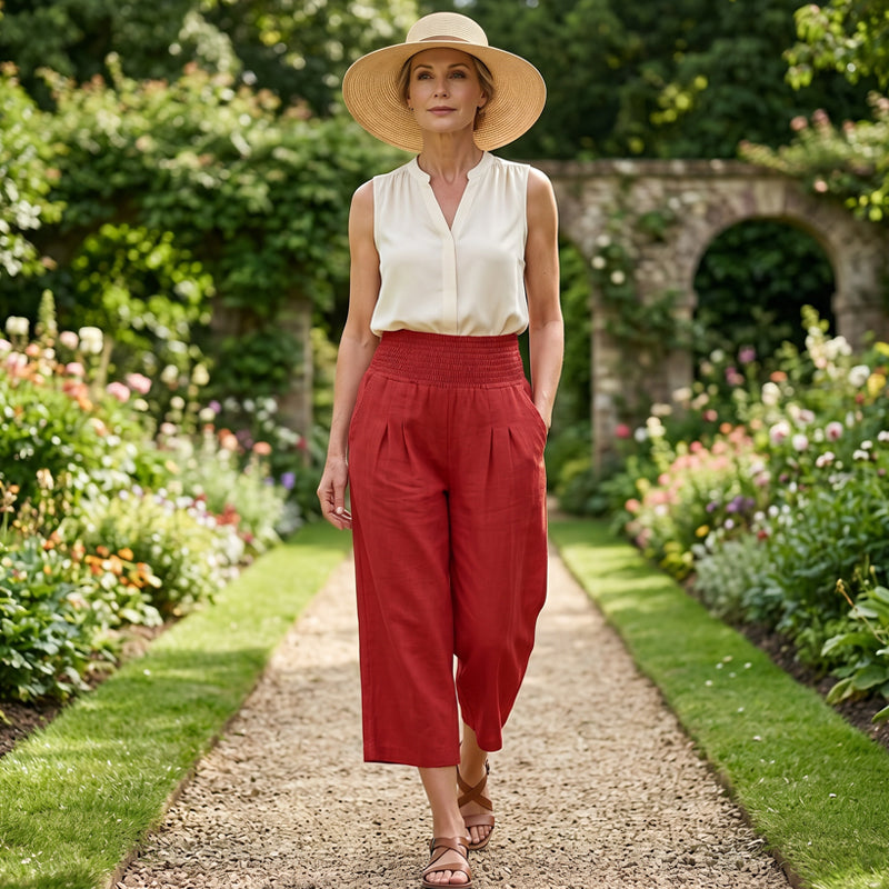 ⏰🔥 TIJDELIJK 50% KORTING! 👖 Lichtgewicht cropped broek voor dames met elastische taille (S-3XL) – Comfortabel, soepel vallend & perfect voor casual zomeroutfits ✨🌿