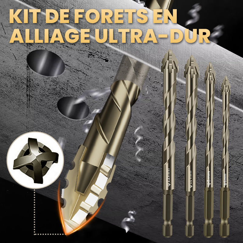 🔥Vente à chaud - 49 % de réduction🔥Kit de Forets Excentriques Dentelés à 4 Cannelures Haute Résistance