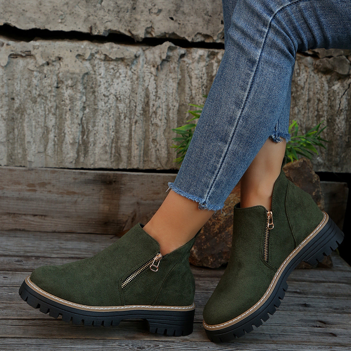 👠 ✨Dames Ronde Neus Schoenen Met Zij-ritssluiting: Comfortabel & Stijlvol Voor Elke Dag!