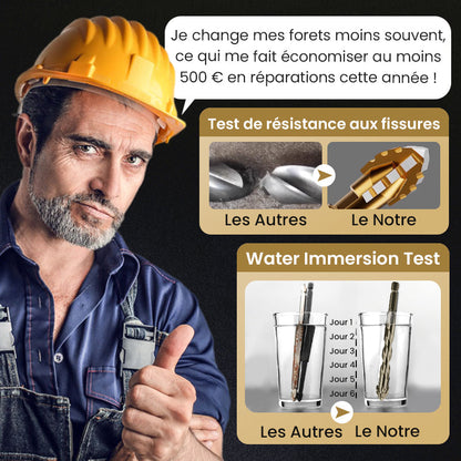 🔥Vente à chaud - 49 % de réduction🔥Kit de Forets Excentriques Dentelés à 4 Cannelures Haute Résistance