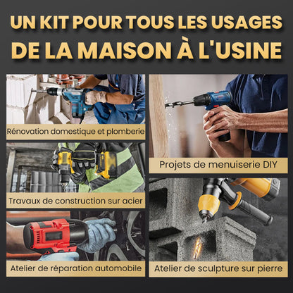 🔥Vente à chaud - 49 % de réduction🔥Kit de Forets Excentriques Dentelés à 4 Cannelures Haute Résistance