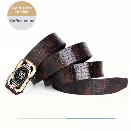🐊Leren riem voor heren met een elegant krokodillenleerpatroon, voorzien van een automatische gesp en gemaakt van rundleer.