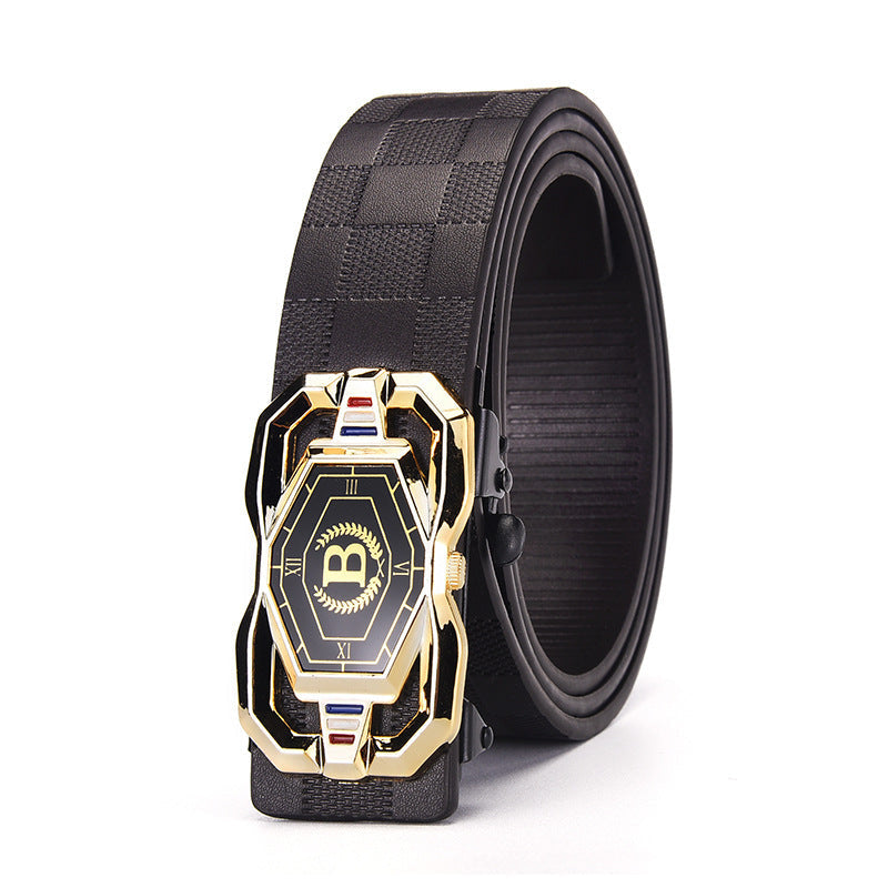 🐊Leren riem voor heren met een elegant krokodillenleerpatroon, voorzien van een automatische gesp en gemaakt van rundleer.