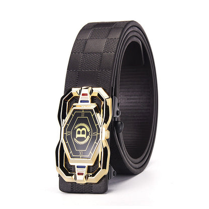 🐊Leren riem voor heren met een elegant krokodillenleerpatroon, voorzien van een automatische gesp en gemaakt van rundleer.