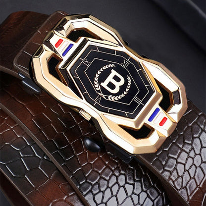 🐊Leren riem voor heren met een elegant krokodillenleerpatroon, voorzien van een automatische gesp en gemaakt van rundleer.