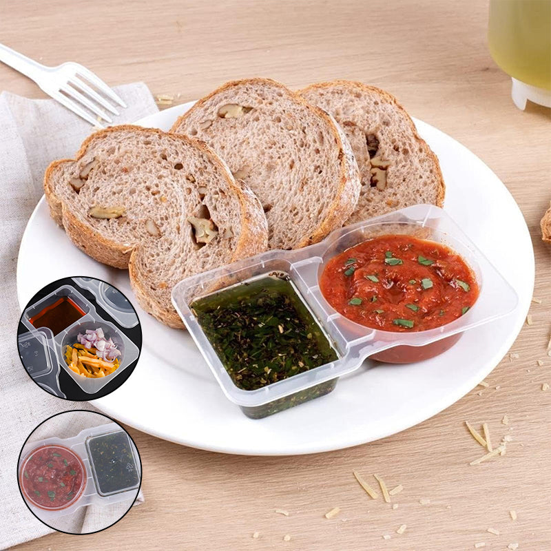 🔥VENTE CHAUDE 50 % DE RÉDUCTION🔥Contenants à collation à double compartiment avec couvercles