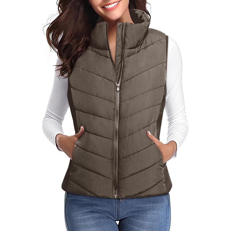 💖SOLDES 50 % DE RÉDUCTION✨️Gilet matelassé sans manches à fermeture éclair pour femme💗-Confortable sans être encombrant