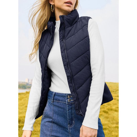 💖SOLDES 50 % DE RÉDUCTION✨️Gilet matelassé sans manches à fermeture éclair pour femme💗-Confortable sans être encombrant