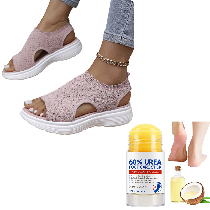 👡🌬️ Ademende gebreide platform sandalen voor dames – Lichtgewicht en zacht ✨