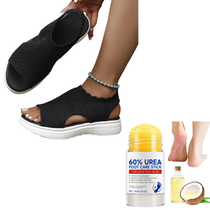 👡🌬️ Ademende gebreide platform sandalen voor dames – Lichtgewicht en zacht ✨