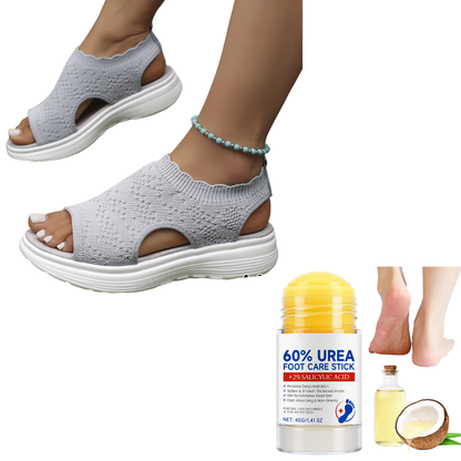 👡🌬️ Ademende gebreide platform sandalen voor dames – Lichtgewicht en zacht ✨