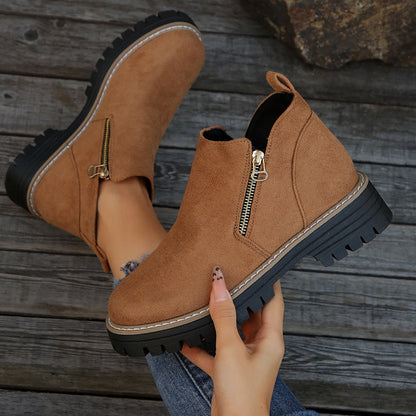 👠 ✨Dames Ronde Neus Schoenen Met Zij-ritssluiting: Comfortabel & Stijlvol Voor Elke Dag!