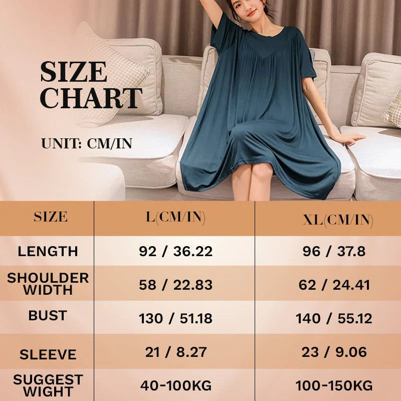 (LAST DAY 50% OFF) Super Soft Comfortable Short Sleeve Loose Pajama Dress-5