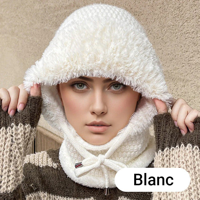 🔥VENTE CHAUDE 🔥Écharpe Bonnet Tricoté Hiver Femme 3-en-1 Cagoule