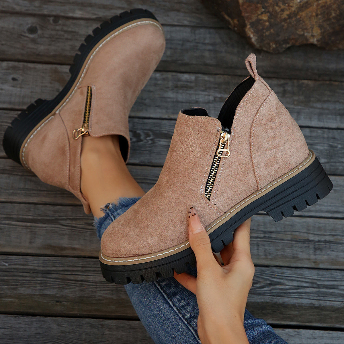 👠 ✨Dames Ronde Neus Schoenen Met Zij-ritssluiting: Comfortabel & Stijlvol Voor Elke Dag!