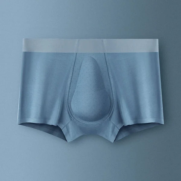 Herenboxers met organische latex ondersteuningszak.
