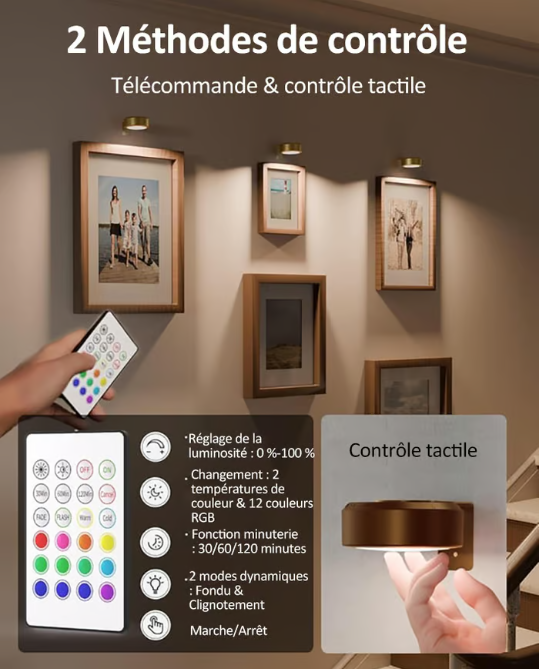 🏆Achetez 3, recevez 2 gratuits🎉Lampe Magnétique pour Tableaux avec 13 Modes d'Éclairage
