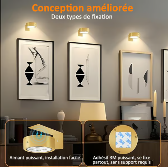 🏆Achetez 3, recevez 2 gratuits🎉Lampe Magnétique pour Tableaux avec 13 Modes d'Éclairage